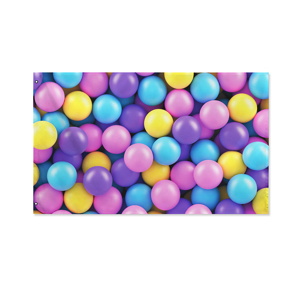 Sweet Candy Ball Pattern Print Polyester Flag
