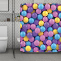 Sweet Candy Ball Pattern Print Polyester Shower Curtain