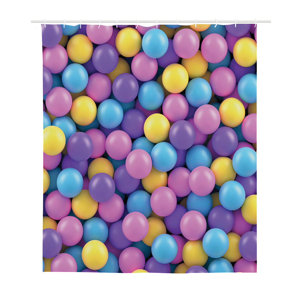 Sweet Candy Ball Pattern Print Polyester Shower Curtain
