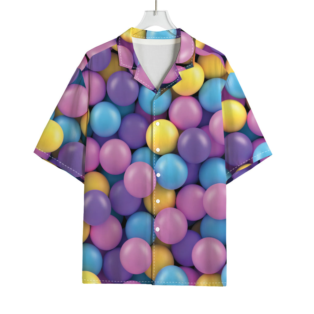 Sweet Candy Ball Pattern Print Rayon Hawaiian Shirt