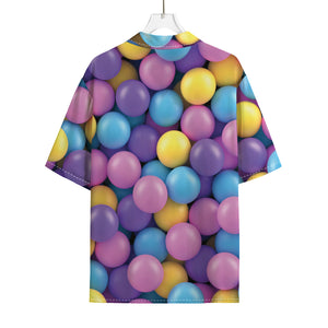 Sweet Candy Ball Pattern Print Rayon Hawaiian Shirt