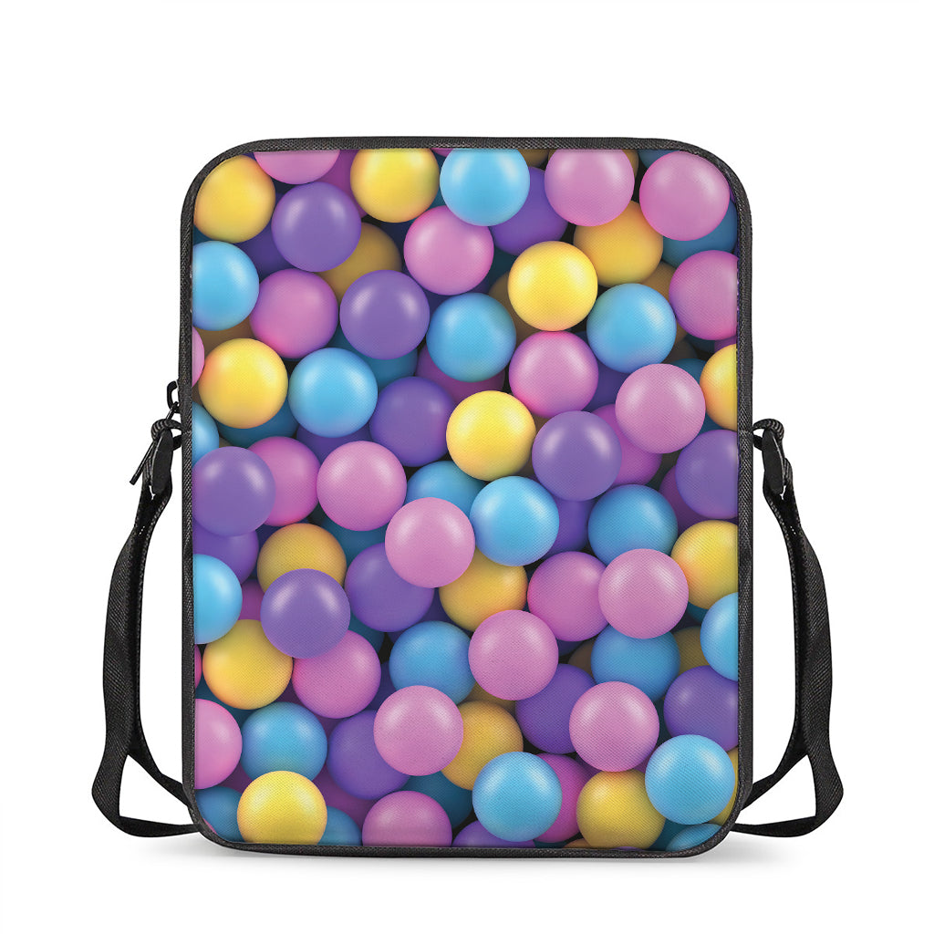 Sweet Candy Ball Pattern Print Rectangular Crossbody Bag
