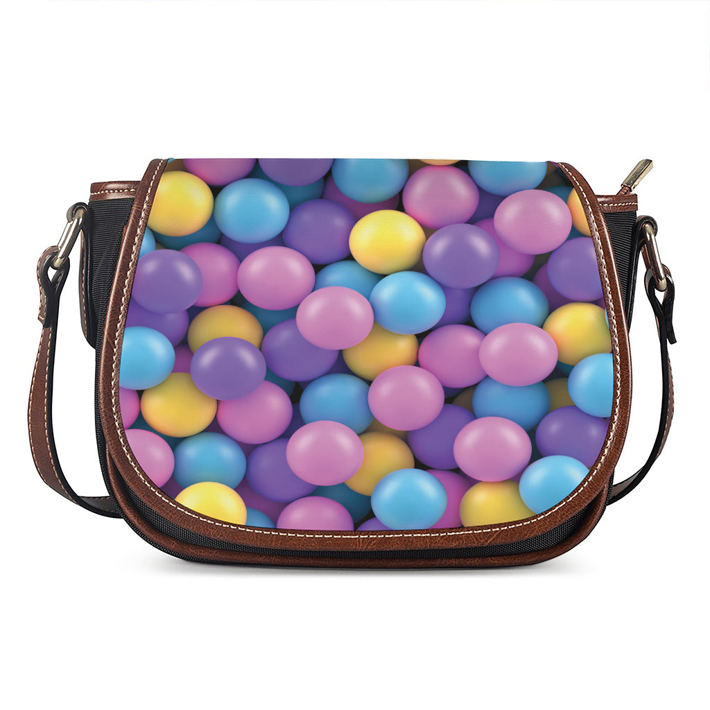 Sweet Candy Ball Pattern Print Saddle Bag