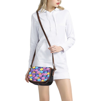 Sweet Candy Ball Pattern Print Saddle Bag