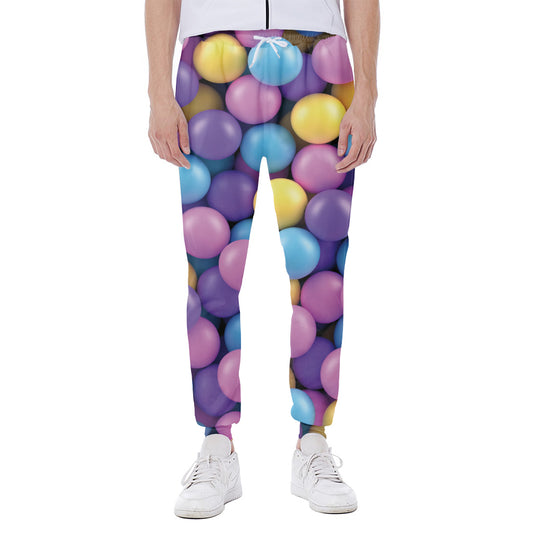 Sweet Candy Ball Pattern Print Scuba Joggers