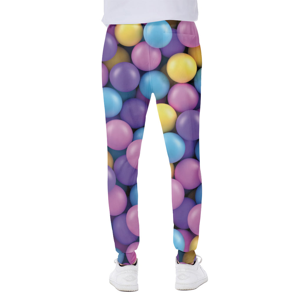 Sweet Candy Ball Pattern Print Scuba Joggers