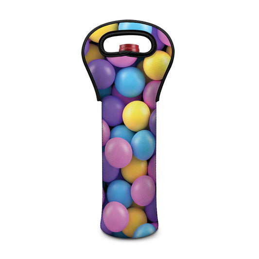Sweet Candy Ball Pattern Print Single Neoprene Wine Tote
