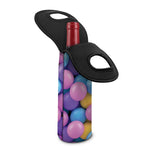 Sweet Candy Ball Pattern Print Single Neoprene Wine Tote