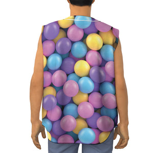 Sweet Candy Ball Pattern Print Sleeveless Baseball Jersey