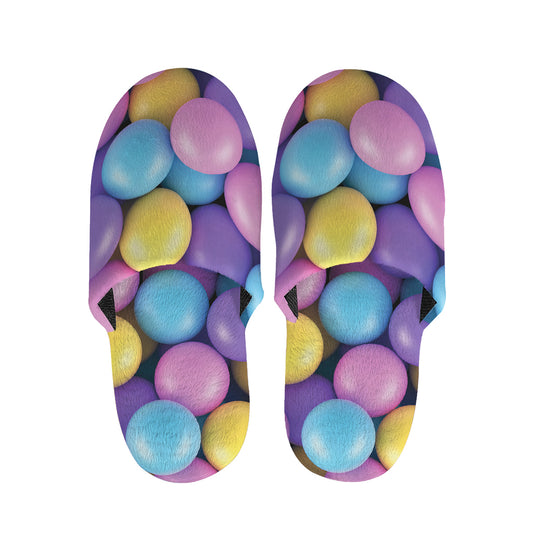 Sweet Candy Ball Pattern Print Slippers