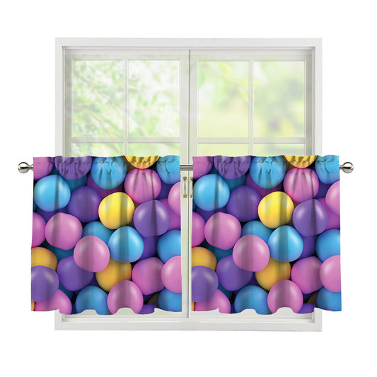 Sweet Candy Ball Pattern Print Tier Curtains
