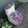 Sweet Candy Ball Pattern Print Toilet Lid And Tank Cover Set