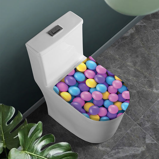 Sweet Candy Ball Pattern Print Toilet Lid Cover
