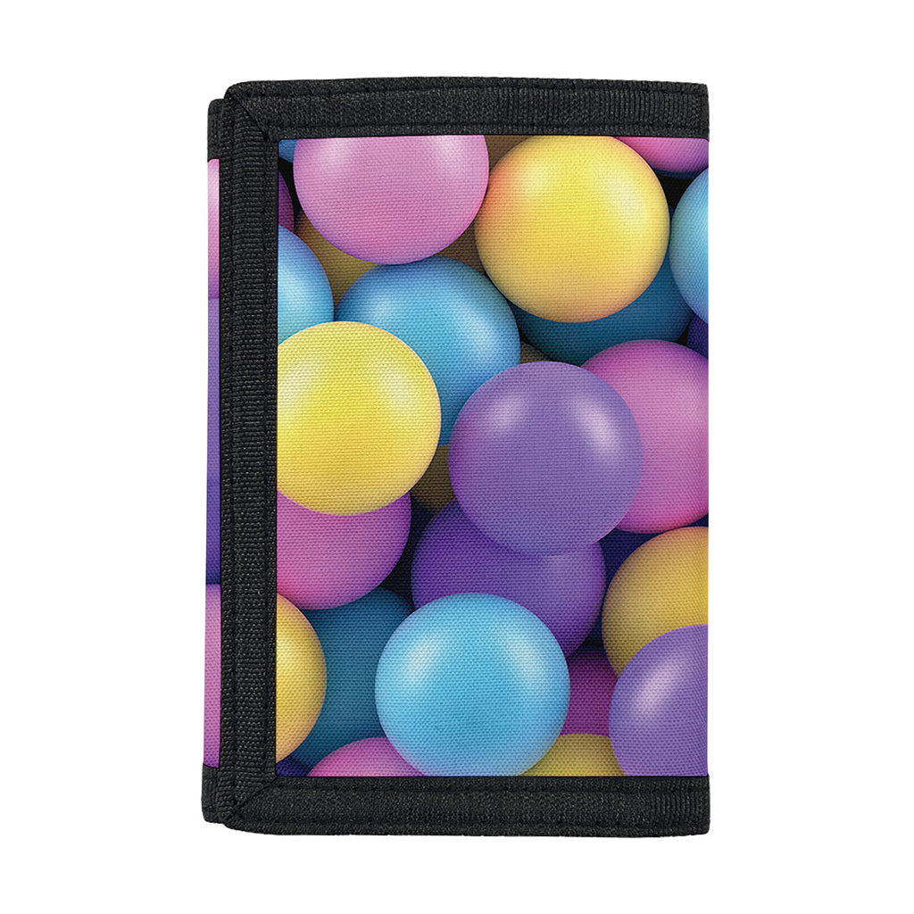 Sweet Candy Ball Pattern Print Trifold Wallet