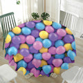 Sweet Candy Ball Pattern Print Waterproof Round Tablecloth