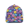 Sweet Candy Ball Pattern Print White Mesh Trucker Cap