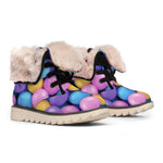 Sweet Candy Ball Pattern Print Winter Boots