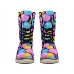 Sweet Candy Ball Pattern Print Winter Boots