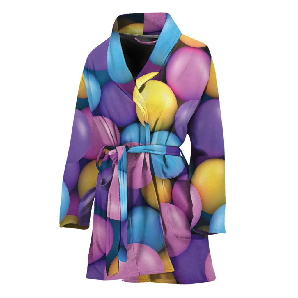 Sweet Candy Ball Pattern Print Women's Bathrobe