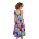 Sweet Candy Ball Pattern Print Women's Sleeveless Dress