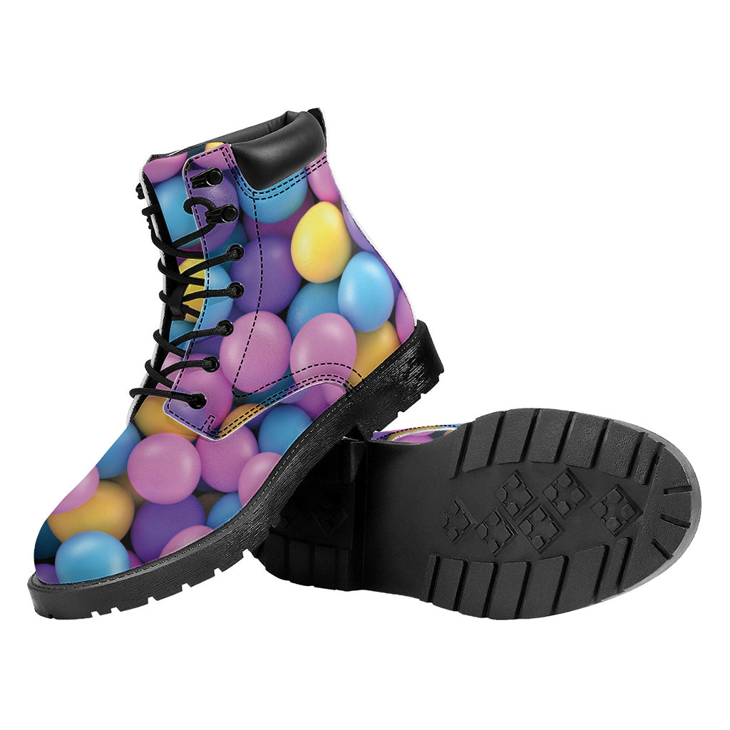 Sweet Candy Ball Pattern Print Work Boots