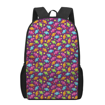 Sweet Candy Pattern Print 17 Inch Backpack