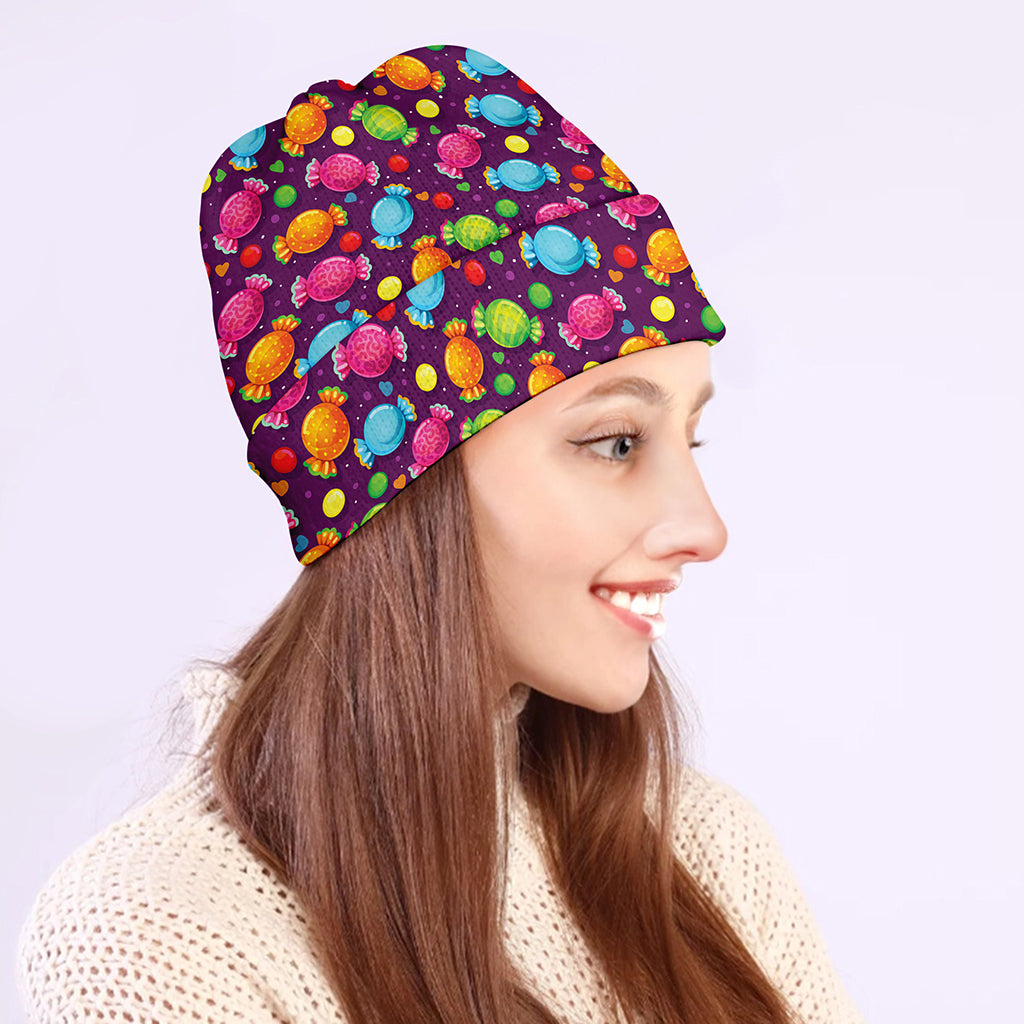 Sweet Candy Pattern Print Beanie
