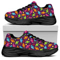 Sweet Candy Pattern Print Black Chunky Shoes