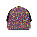 Sweet Candy Pattern Print Black Mesh Trucker Hat