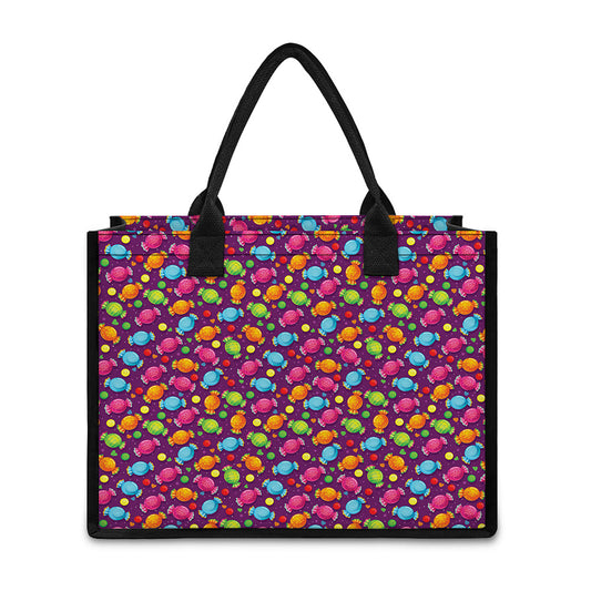 Sweet Candy Pattern Print Canvas Tote Bag