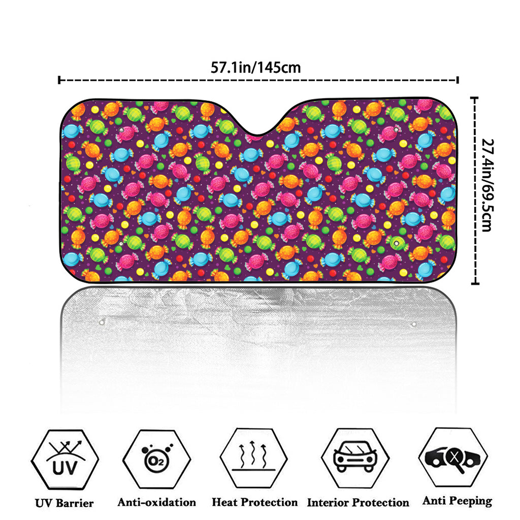 Sweet Candy Pattern Print Car Windshield Sun Shade