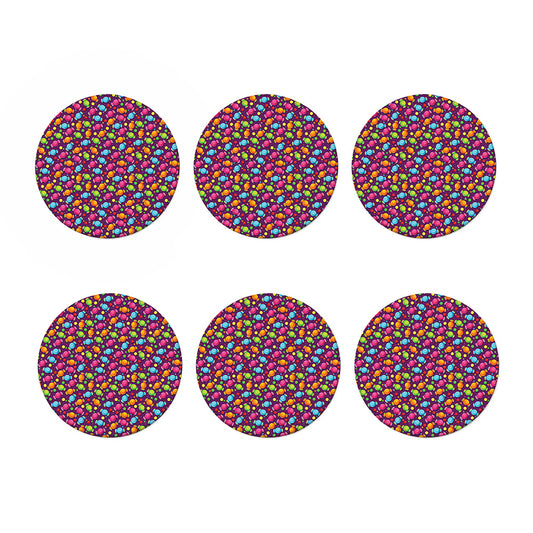 Sweet Candy Pattern Print Coaster Set