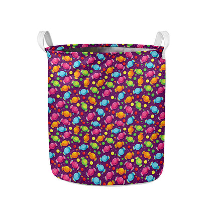 Sweet Candy Pattern Print Collapsible Laundry Basket