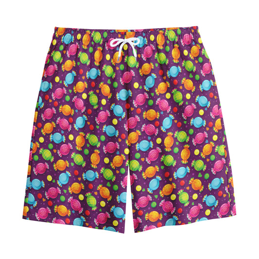 Sweet Candy Pattern Print Cotton Shorts