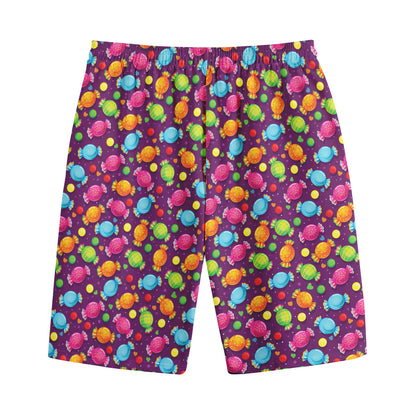 Sweet Candy Pattern Print Cotton Shorts