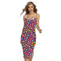 Sweet Candy Pattern Print Cross Back Cami Dress