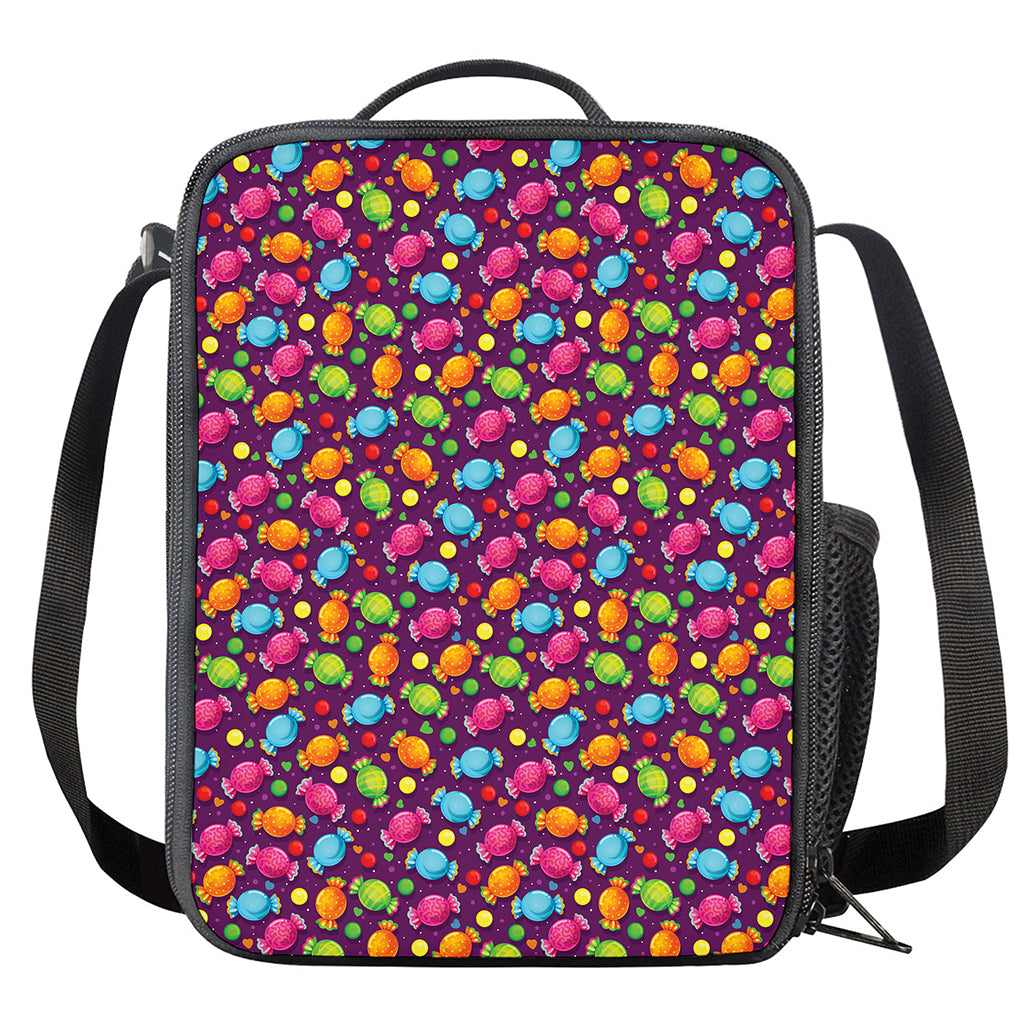 Sweet Candy Pattern Print Crossbody Lunch Bag