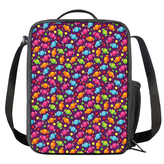 Sweet Candy Pattern Print Crossbody Lunch Bag