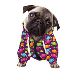 Sweet Candy Pattern Print Dog Zip Up Hoodie