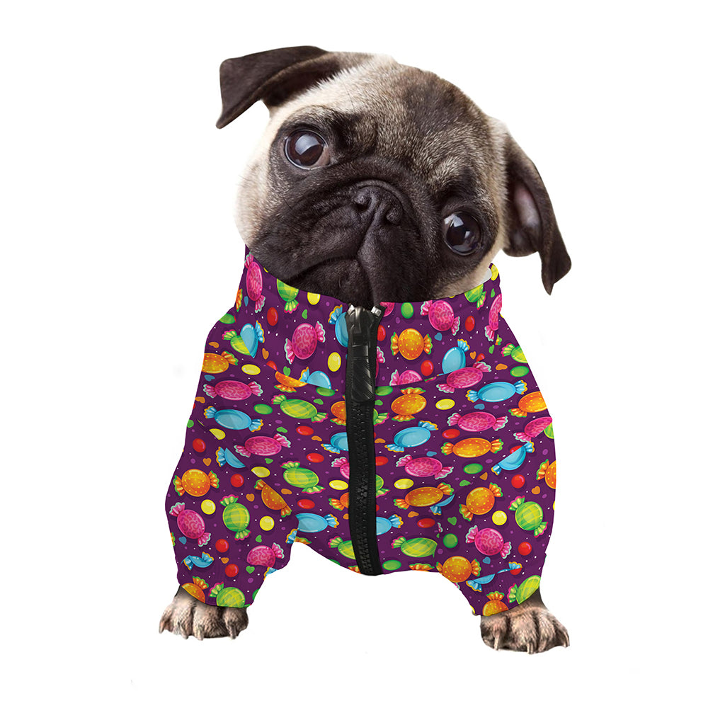 Sweet Candy Pattern Print Dog Zip Up Jacket