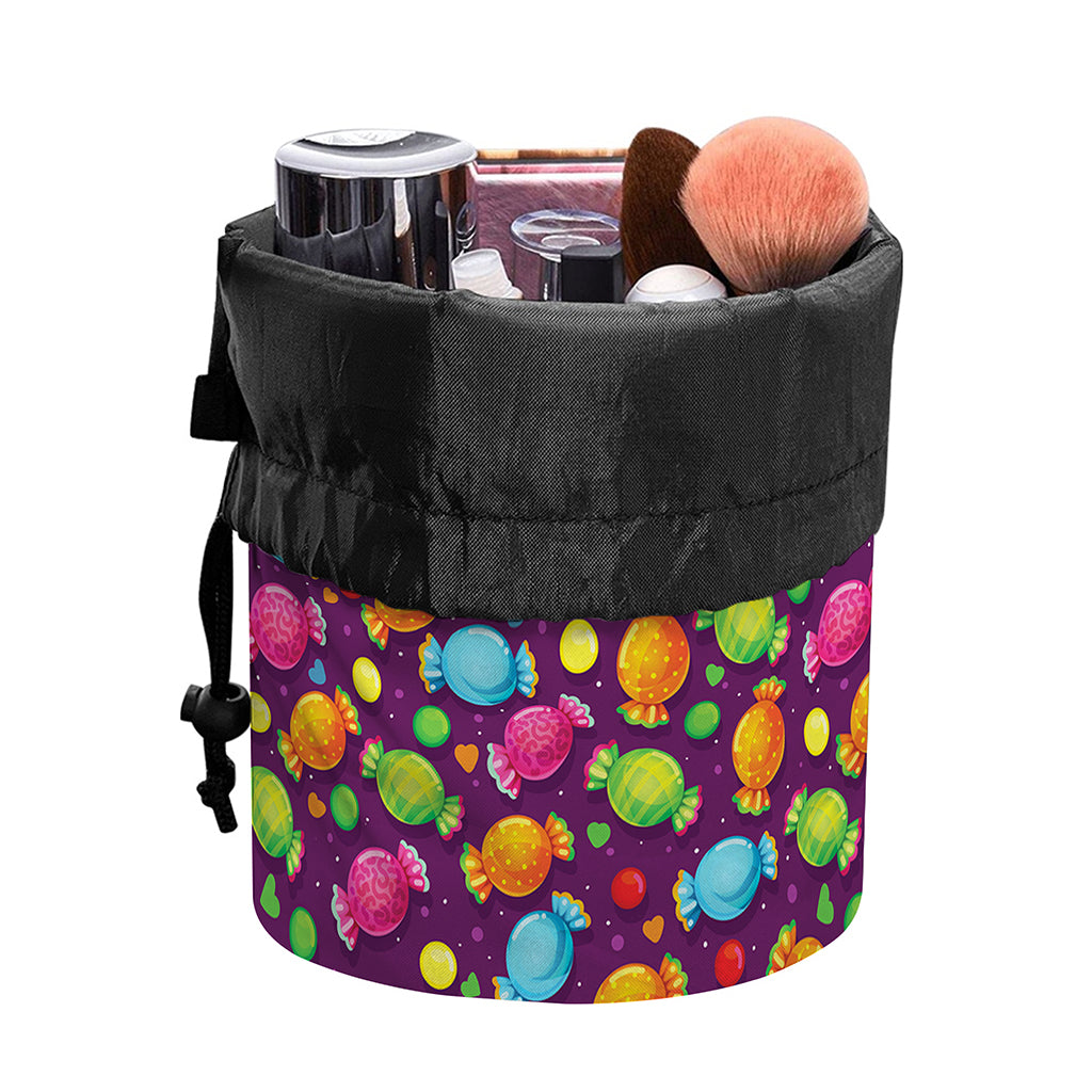 Sweet Candy Pattern Print Drawstring Makeup Bag