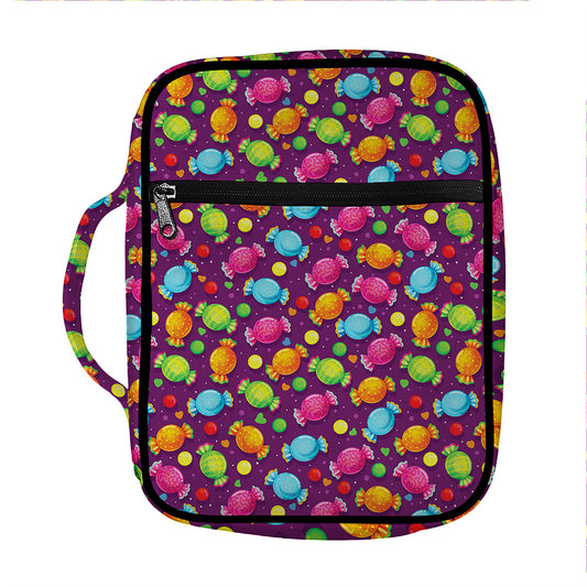 Sweet Candy Pattern Print Front Pocket Bible Bag
