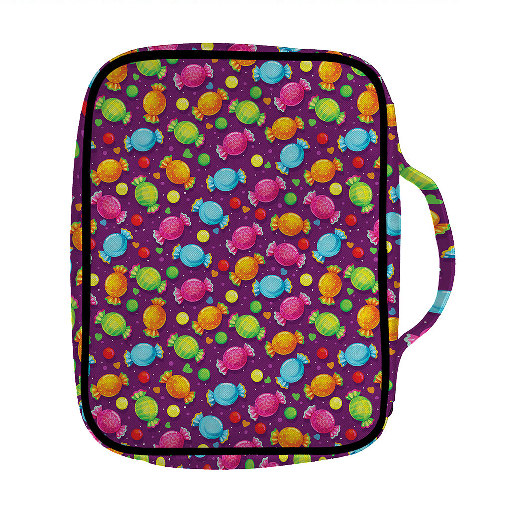 Sweet Candy Pattern Print Front Pocket Bible Bag