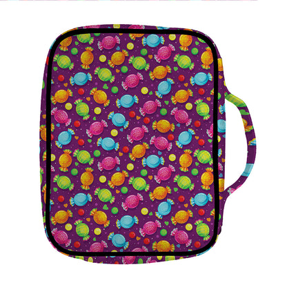 Sweet Candy Pattern Print Front Pocket Bible Bag