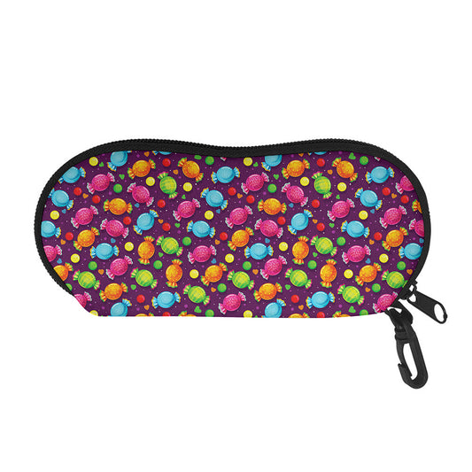 Sweet Candy Pattern Print Glasses Case