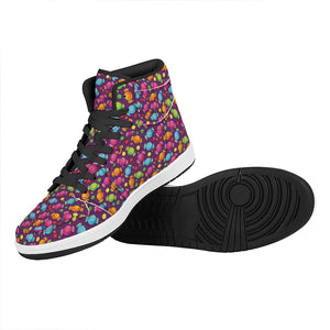 Sweet Candy Pattern Print High Top Leather Sneakers