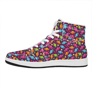 Sweet Candy Pattern Print High Top Leather Sneakers