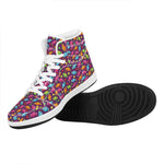 Sweet Candy Pattern Print High Top Leather Sneakers