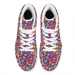 Sweet Candy Pattern Print High Top Leather Sneakers