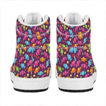 Sweet Candy Pattern Print High Top Leather Sneakers